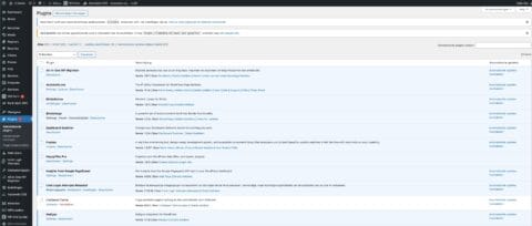 Wordpress plugin dashboard